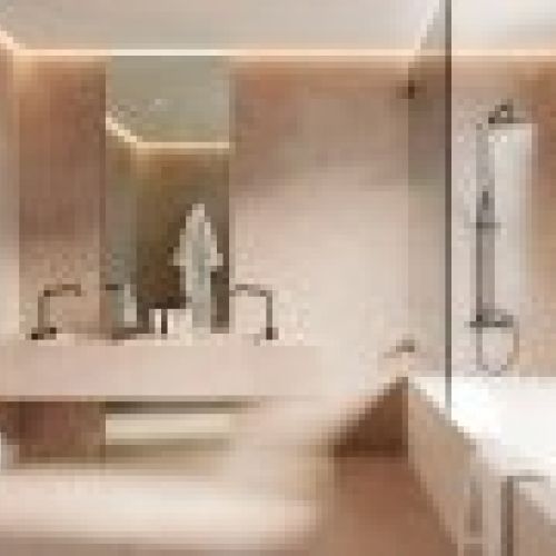 Baño con acabado en microcemento