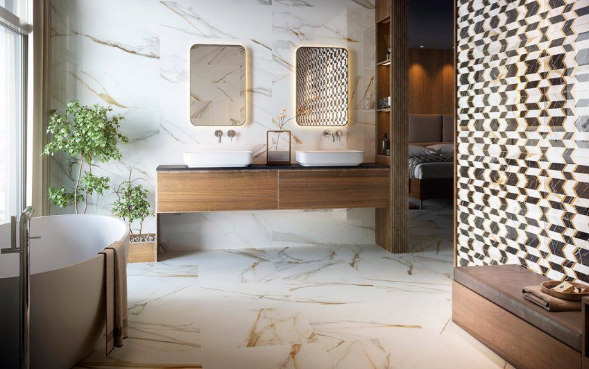 Baño con alicatado cerámico